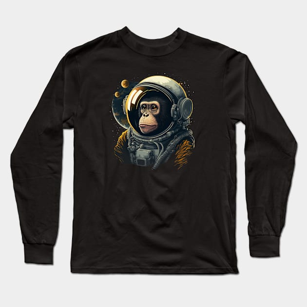 Monkey Astronaut Long Sleeve T-Shirt by JayD World